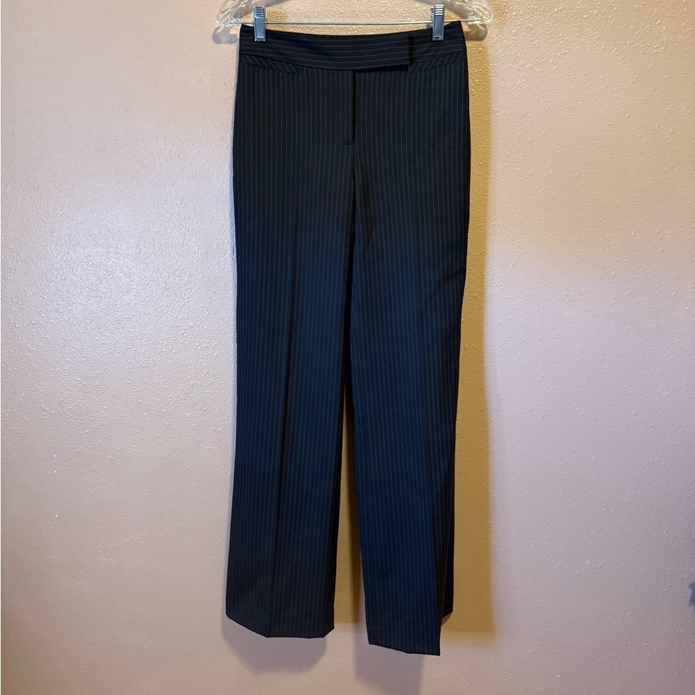 Ann Taylor Black Pinstripe Wide Leg Pants